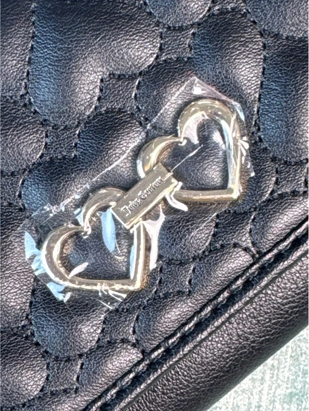 Juicy Couture Straight From the Heart Black Flap Wallet NWT